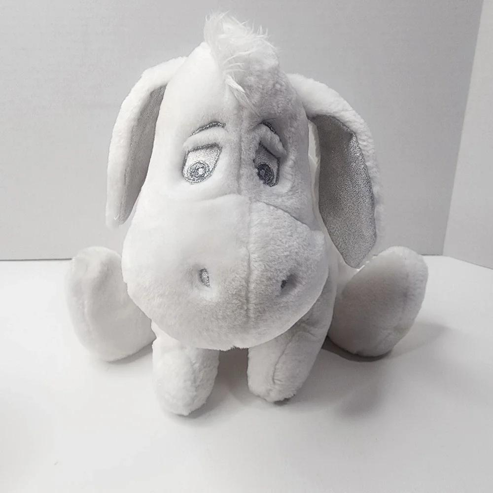 Disney Store Snowflake Pals Eeyore Plush White Silver Winter Vtg Holiday 12